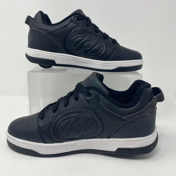 Heelys Voyager Skate Shoes - Size 4 Sneakers Black White Reflective HE100330M - Picture 8 of 14